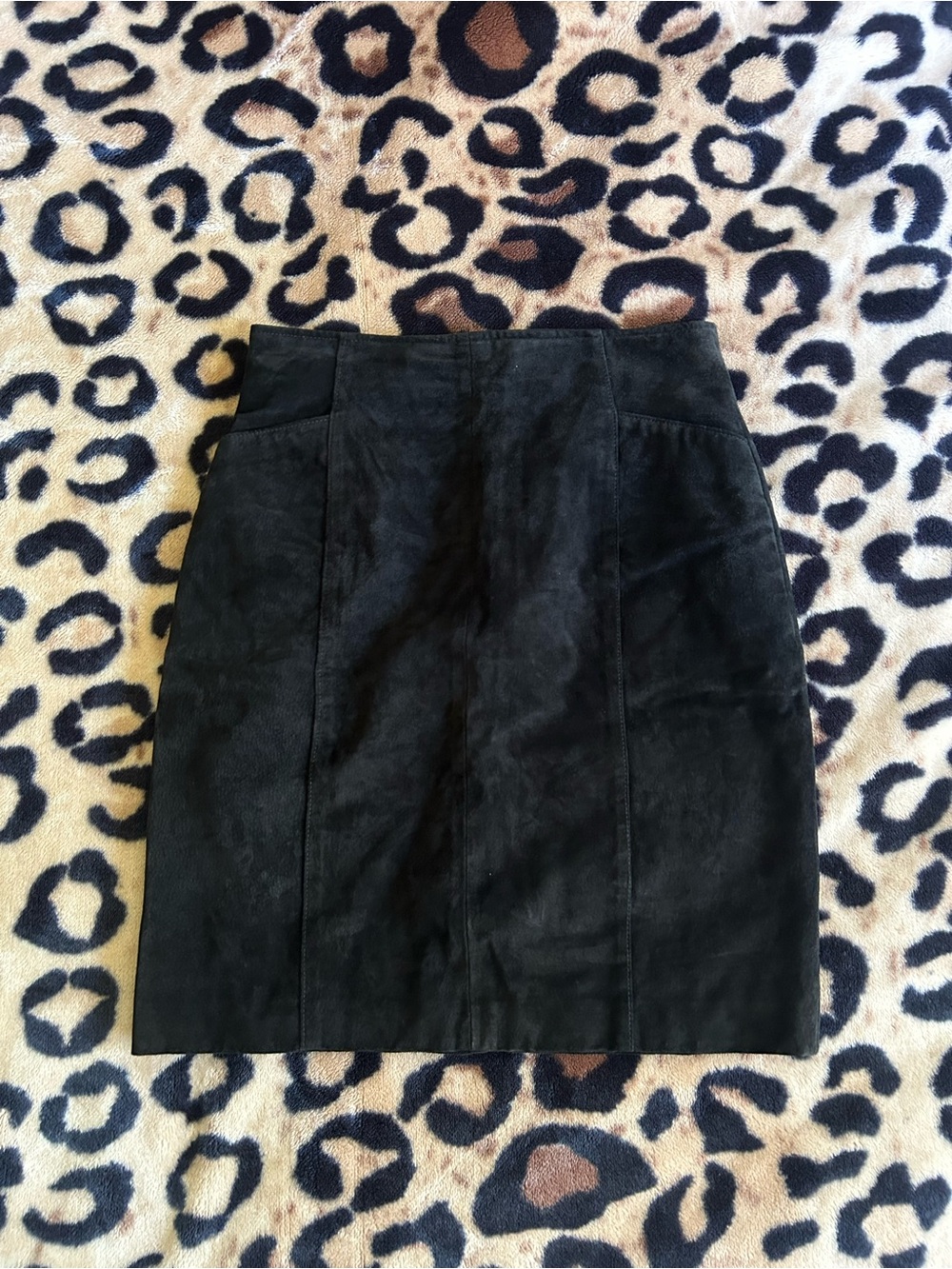 Black Suede Pencil Skirt